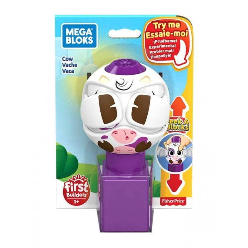 Mega bloks peek a blocks kravička, mattel gkx47