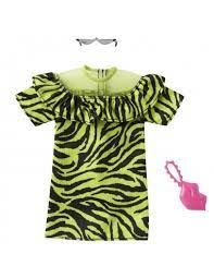 Barbie® módní příběhy zelené tygrované šaty, mattel grc05