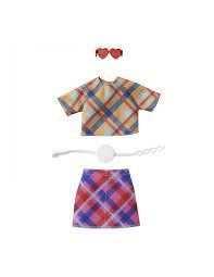 Barbie® módní příběhy károvaná halenka a sukně, mattel grc10