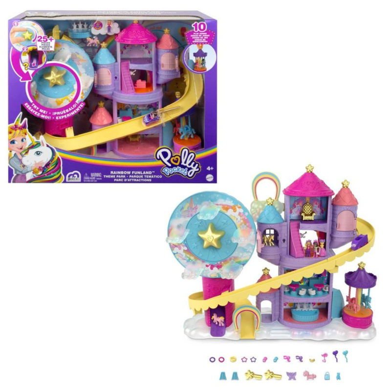 Polly pocket pollyville duhový zábavní park, mattel gyk44/hbt13