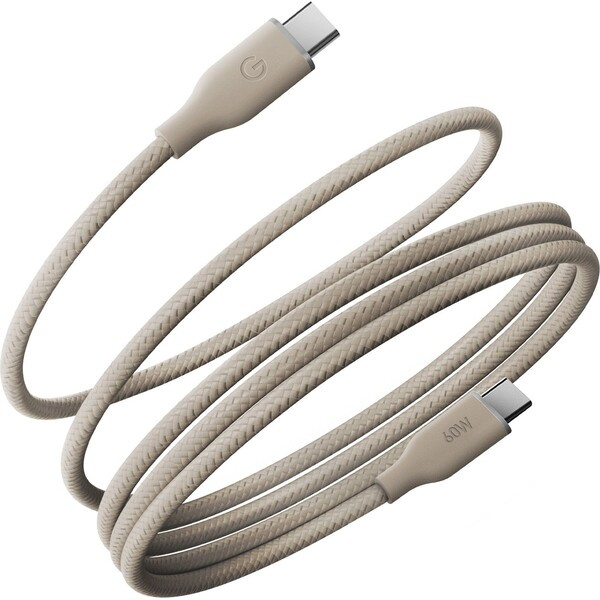 ENERGEA Helix 60W USB-C magnetický kabel (480Mbps), 1,5 m, přírodní titan