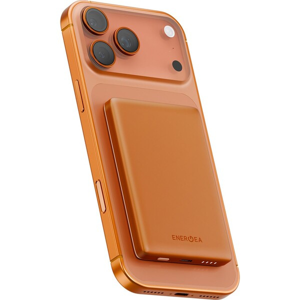 ENERGEA AluPac Mini 5K, MagSafe hliníková powerbanka, 5000mAh, oranžová