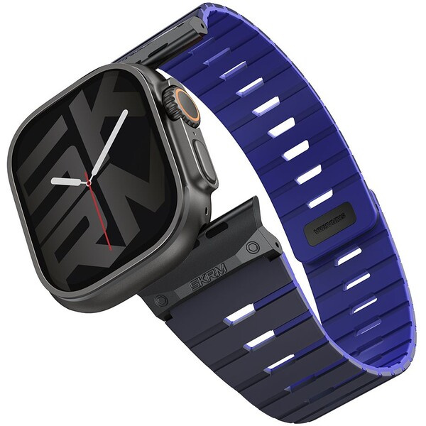 SKINARMA Gemini magnetický řemínek Apple Watch 49/46/45/44mm námořně modrý