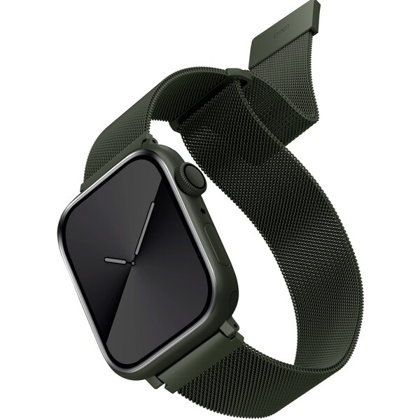 UNIQ Dante ocelový řemínek Apple Watch 46/45/44/42mm Hunter zelený