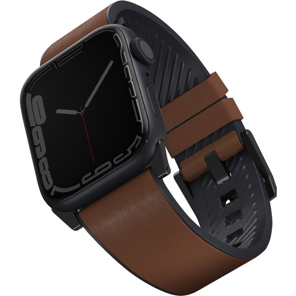 UNIQ Straden voděodolný kožený řemínek Apple Watch 49/46/45/44/42mm hnědý
