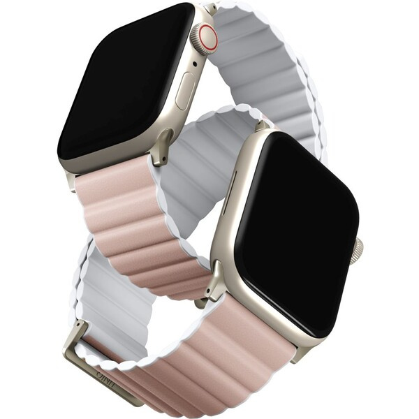 UNIQ Revix Premium Edition řemínek pro Apple Watch 49/46/45/44/42mm Blush (růžový/bílý)