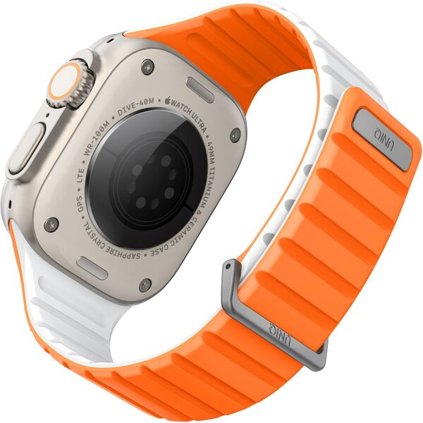 UNIQ Revix Evo oboustranný řemínek Apple Watch 49/46/45/44/42mm (oranžový/bílý)