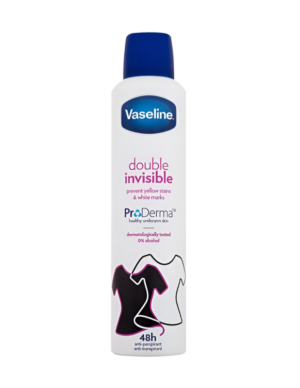 Vaseline Double Invisible Antiperspirant antiperspirant ve spreji proti bílým skvrnám 250 ml