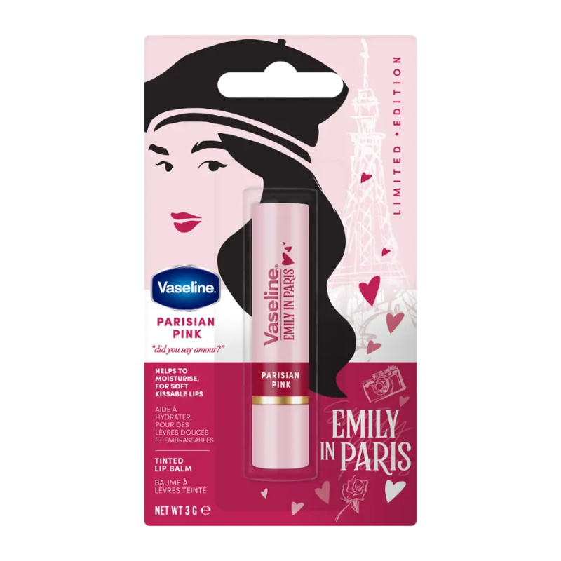 Vaseline Emily In Paris tónovací balzám na rty odstín Parisian Pink 3 g