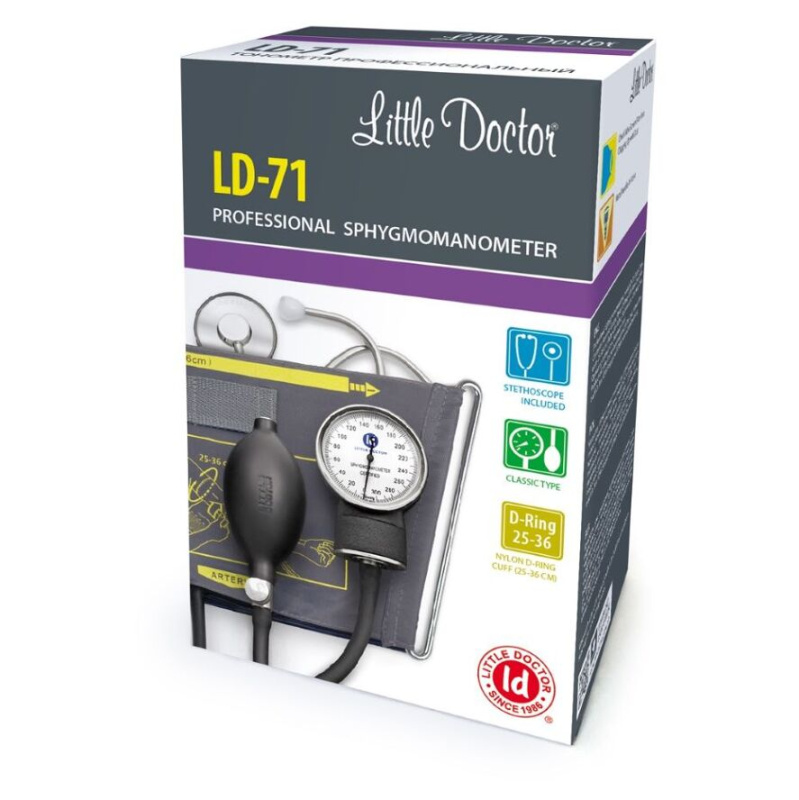 Little Doctor Manuální tonometr - aneroidní tlakoměr s fonendoskopem LD-71