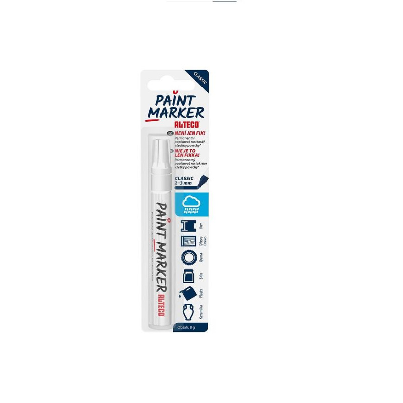 ALTECO permanentní popisovač Paint Marker bílý 1-3mm