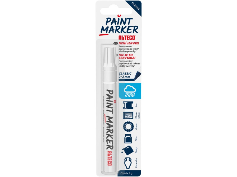 ALTECO permanentní popisovač Paint Marker bílý 1-3mm