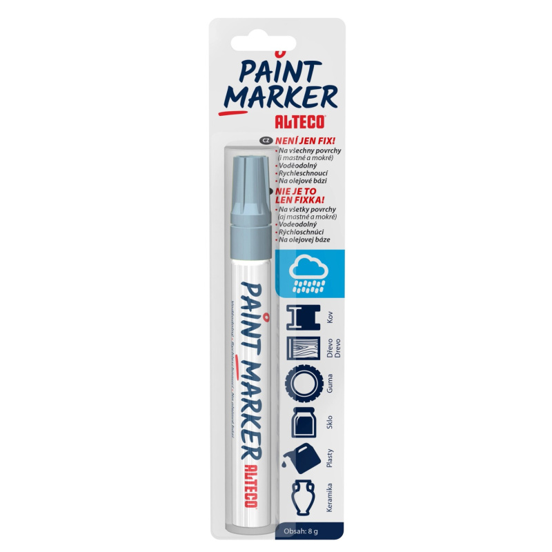 ALTECO permanentní popisovač Paint Marker stříbrný 1-3mm