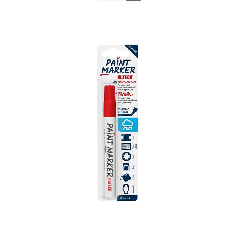 ALTECO permanentní popisovač Paint Marker červený 1-3mm