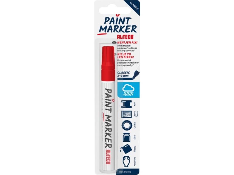ALTECO permanentní popisovač Paint Marker červený 1-3mm