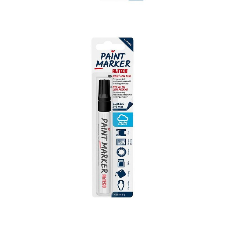 ALTECO permanentní popisovač Paint Marker černý 1-3mm