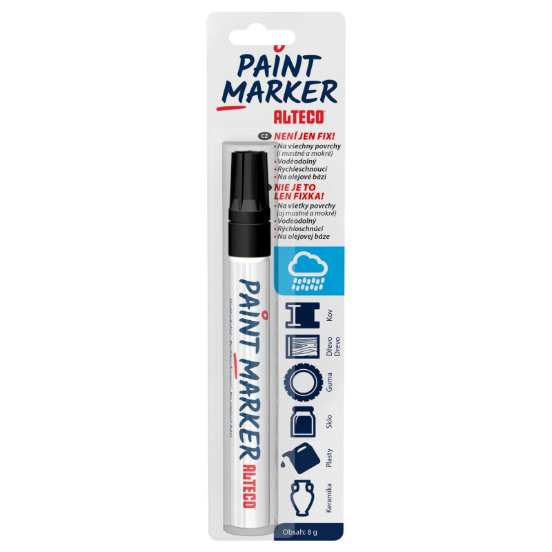 ALTECO permanentní popisovač Paint Marker černý 1-3mm