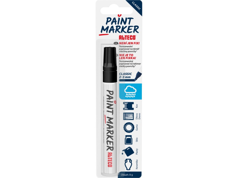 ALTECO permanentní popisovač Paint Marker černý 1-3mm