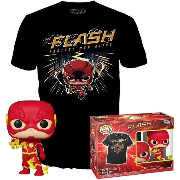Pop! and Tee: DC Comics - The Flash (Glow-in-the-Dark) Černá