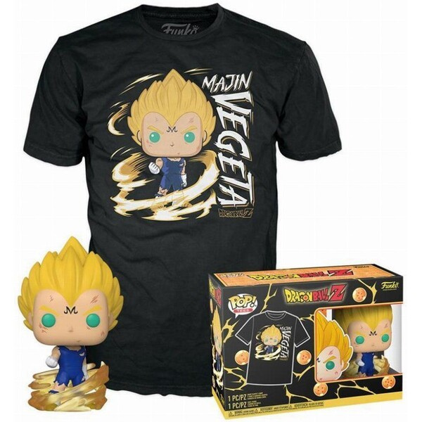Funko Pop! & Tee Box DBZ Majin Vegeta GITD XL Černá