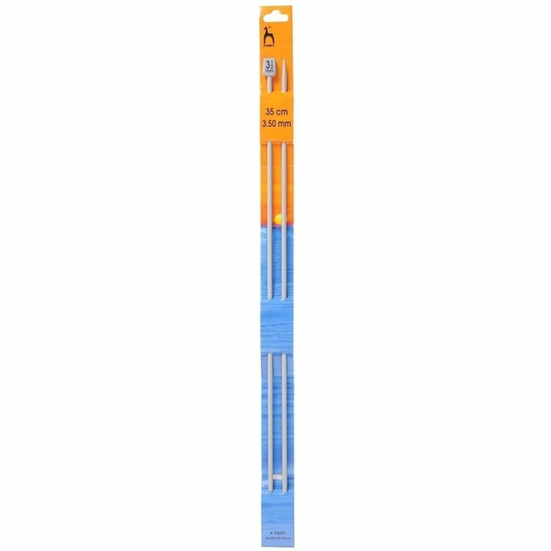Storex Pletací jehlice PONY, hliníkové, rovné, 2 kusy, délka 35cm, velikost 3,5mm
