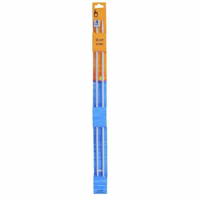 Storex Pletací jehlice PONY, hliníkové, rovné, 2 kusy, délka 35cm, velikost 4mm
