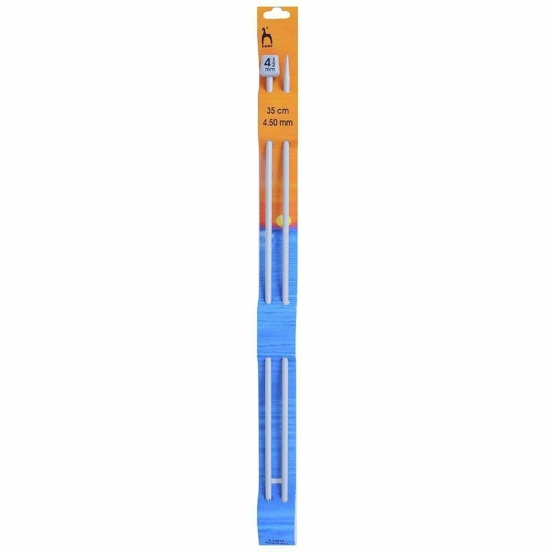 Storex Pletací jehlice PONY, hliníkové, rovné, 2 kusy, délka 35cm, velikost 4,5m