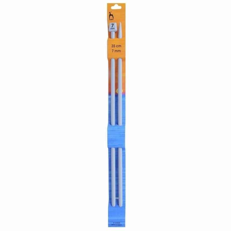 Storex Pletací jehlice PONY, hliníkové, rovné, 2 kusy, délka 35cm, velikost 7mm