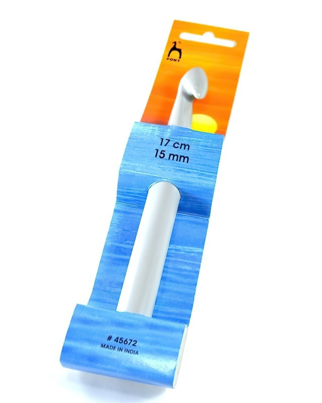 PONY Háček na háčkování PONY, plastový 45672, velikost 15mm, délka 17cm