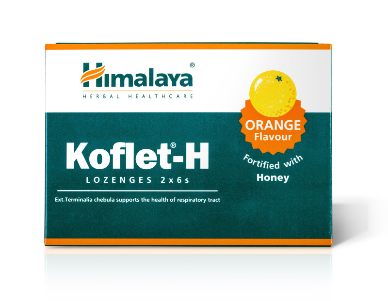 Himalaya Koflet-H s medem a pomerančem, 12 pastilek