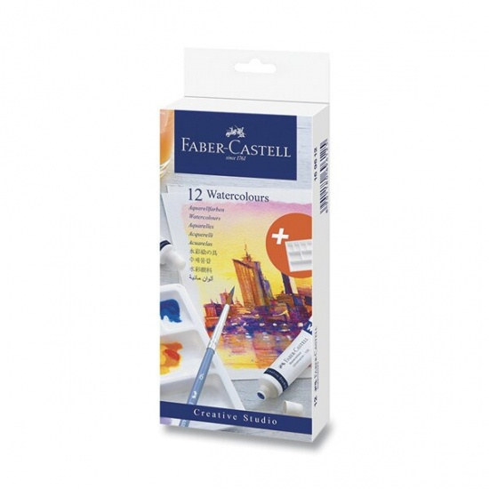 Akvarelové barvy Faber-Castell 12 barev, tuba 9 ml Faber-Castell