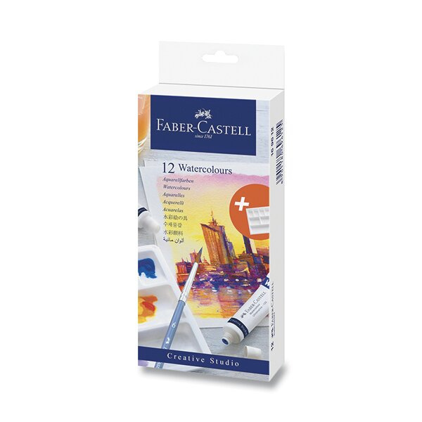 Akvarelové barvy Faber-Castell 12 barev, tuba 9 ml Faber-Castell