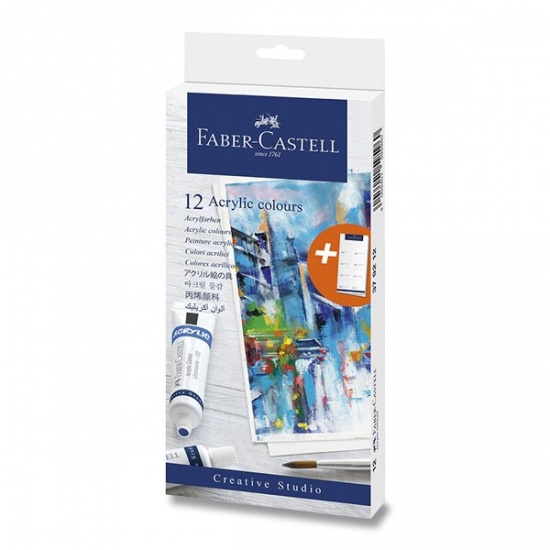 Akrylové barvy Faber-Castell 12 barev, tuba 20 ml Faber-Castell