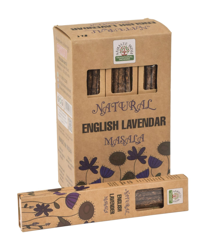 Sanu Babu Vonné tyčinky, English Lavendar, Natural Masala, 23cm, 30g (Orkay)