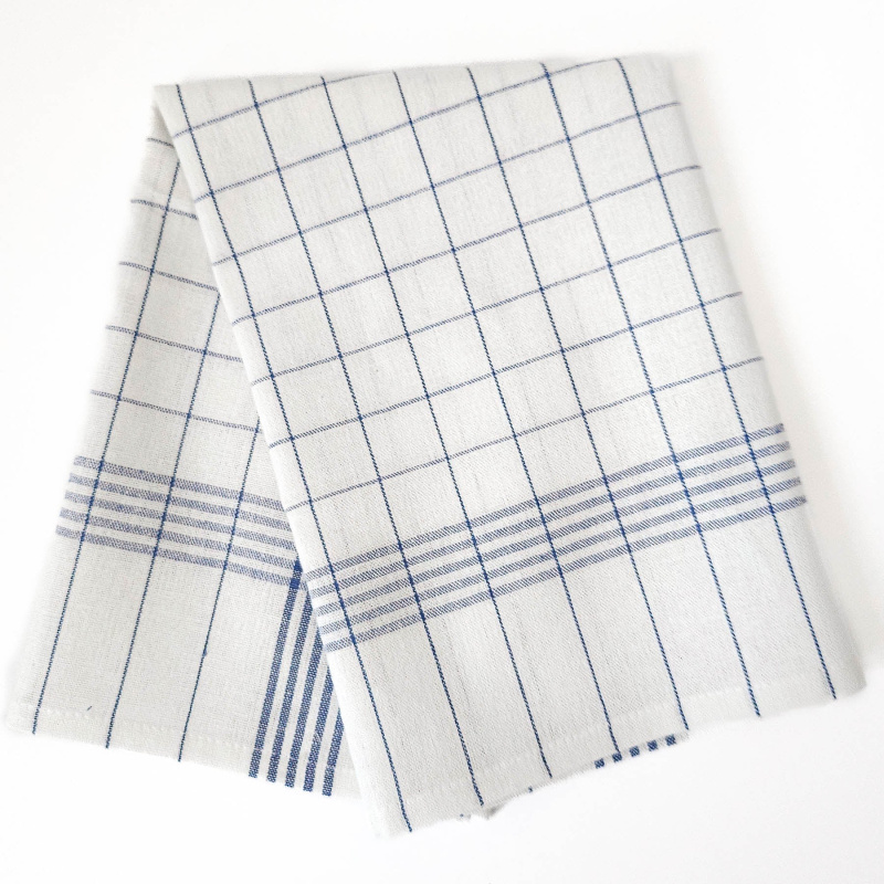Prem Kuchyňská utěrka MODRO / BÍLÁ, károvaná, 55% bavlna + 45% len, 1 kus, 50x70cm
