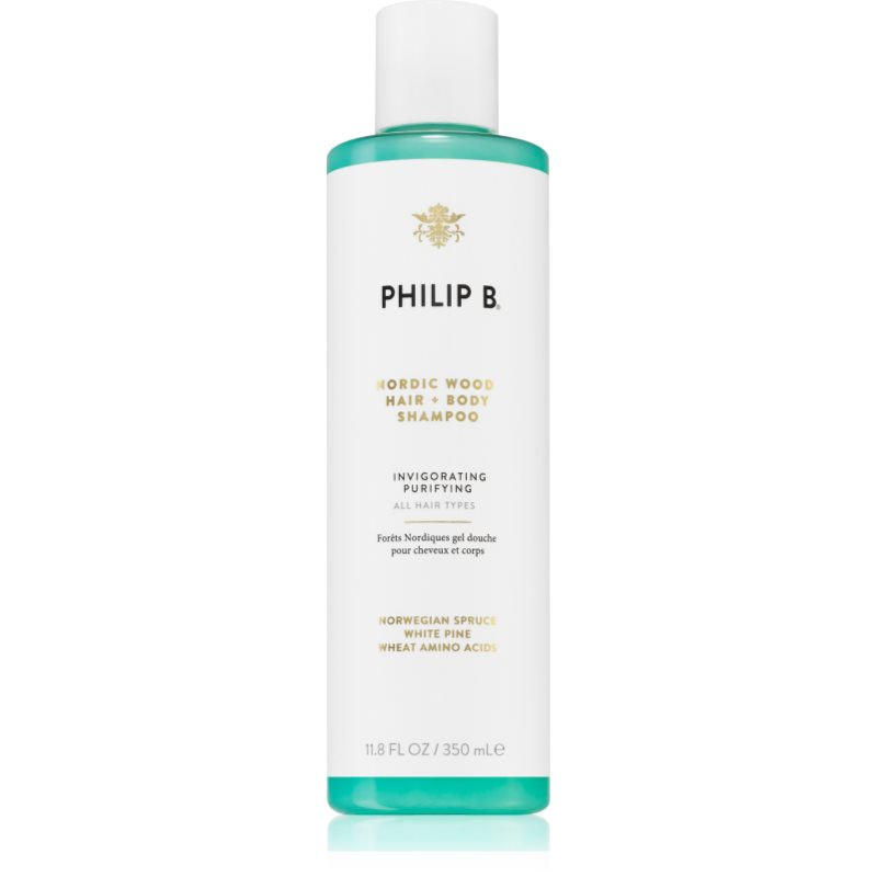 Philip B. White Label Nordic Wood čisticí šampon na tělo a vlasy 350 ml