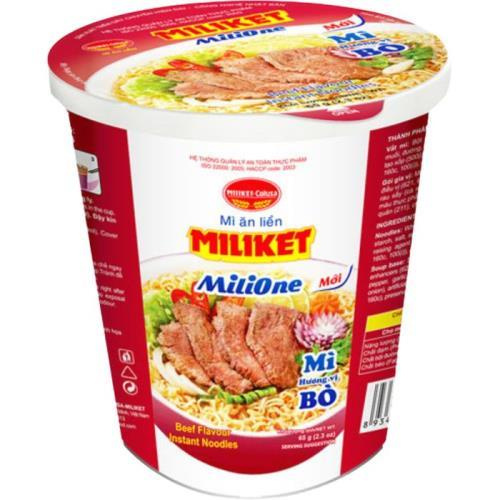 MILIKET instantní nudle v misce s hovězí příchutí 65g (MI COC BO)
