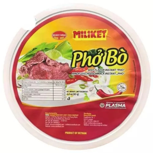 MILIKET instantní rýžové nudle hovězí 65g