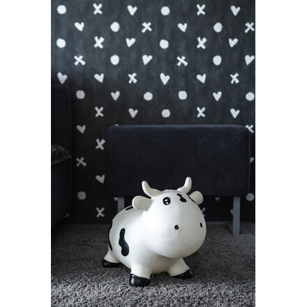 KIDZZFARM Skákací zvířátko Milk Cow Junior White Black