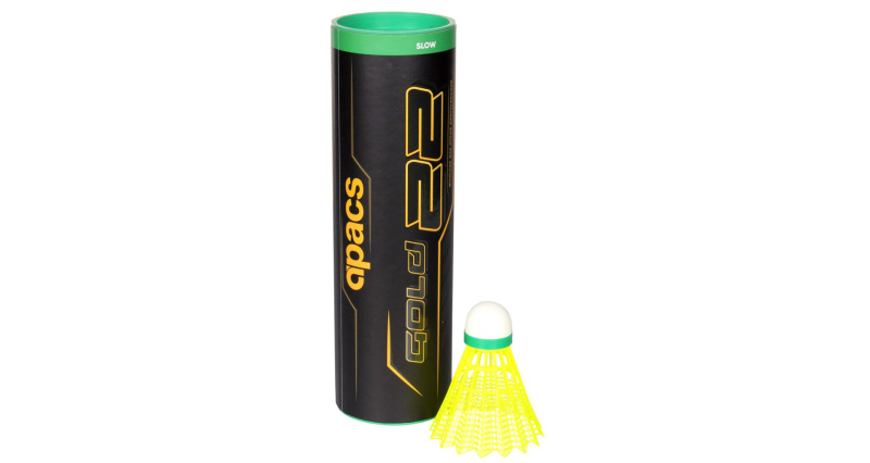 Gold 22 badmintonové míčky zelená, tuba 6 ks