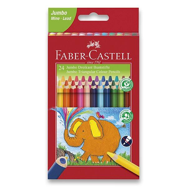 Pastelky Faber Castell Extra Jumbo trojhranné pap.krab.24ks Faber-Castell
