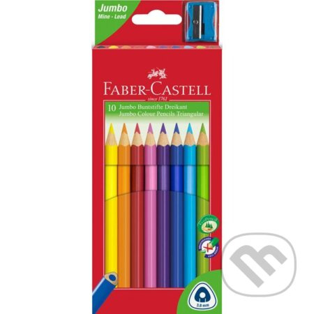 FABER-CASTELL Pastelky Junior Triangular 10 barev + ořezávátko