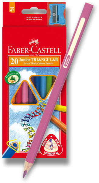 Pastelky Faber Castell trojboké JUNIOR stř.silné - 20 barev Faber-Castell