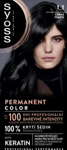 Syoss Permanent Color permanentní barva na vlasy odstín 1_1 Černý 1 ks