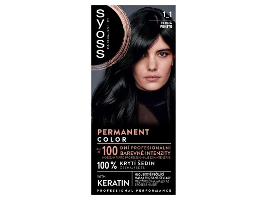 Syoss Permanent Color permanentní barva na vlasy odstín 1_1 Černý 1 ks