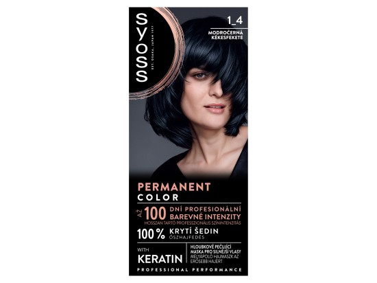 Syoss Permanent Color permanentní barva na vlasy odstín 1_4 Modročerný 1 ks