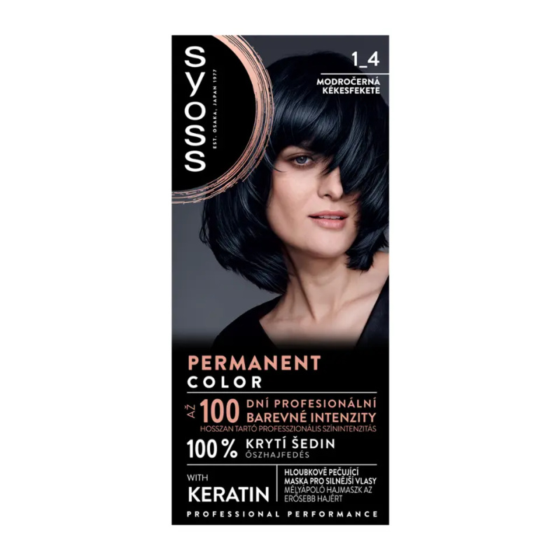 Syoss Permanent Color permanentní barva na vlasy odstín 1_4 Modročerný 1 ks