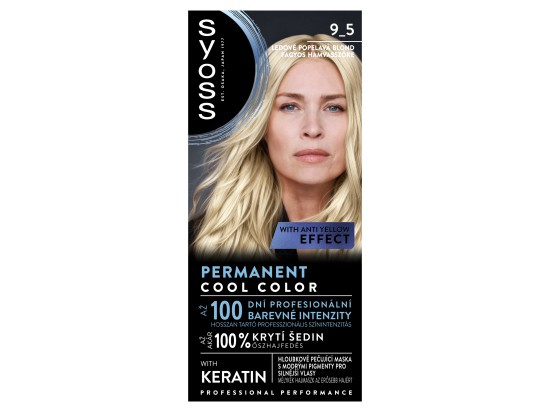 Syoss Permanent Cool Color permanentní barva na vlasy odstín 9_5 Ledový perleťově plavý 1 ks
