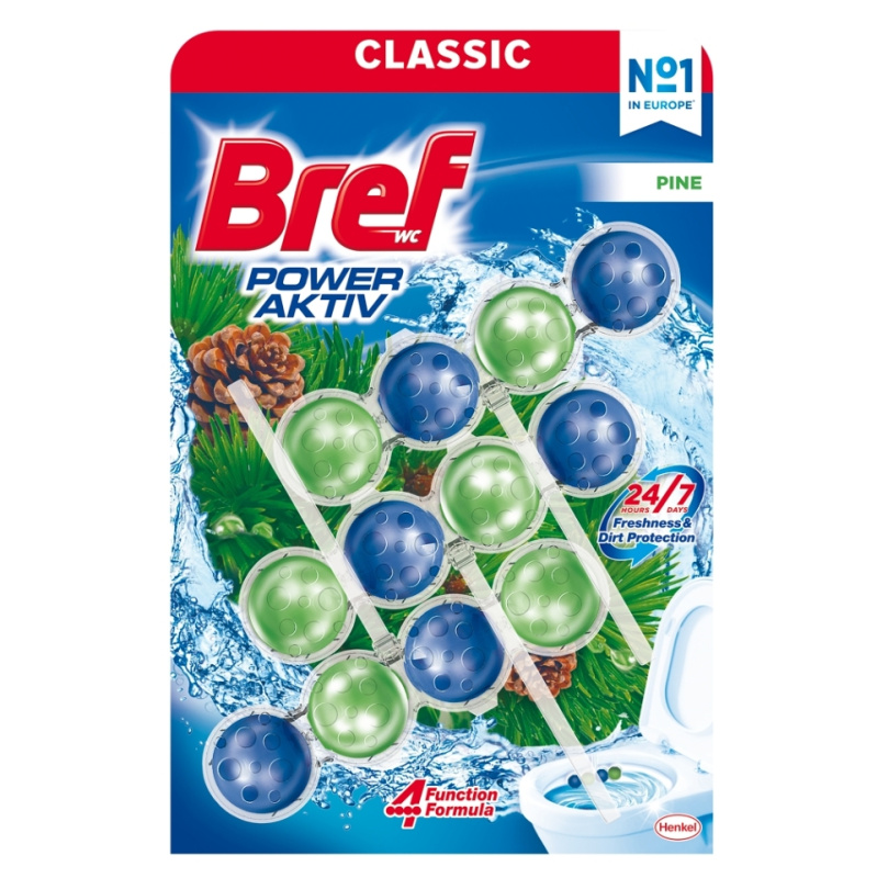 Bref Power Aktiv Classic - WC blok - Pine, 3 x 50 g