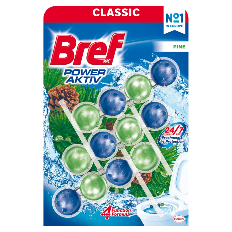 Bref Power Aktiv Classic - WC blok - Pine, 3 x 50 g